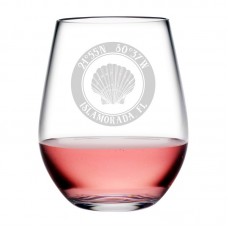 Longshore Tides Seashell Weil Plastic 20 oz. Stemless Wine Glass LNTS4840